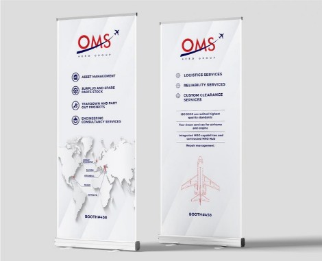 OMS Aero Group roll-up tasarımları