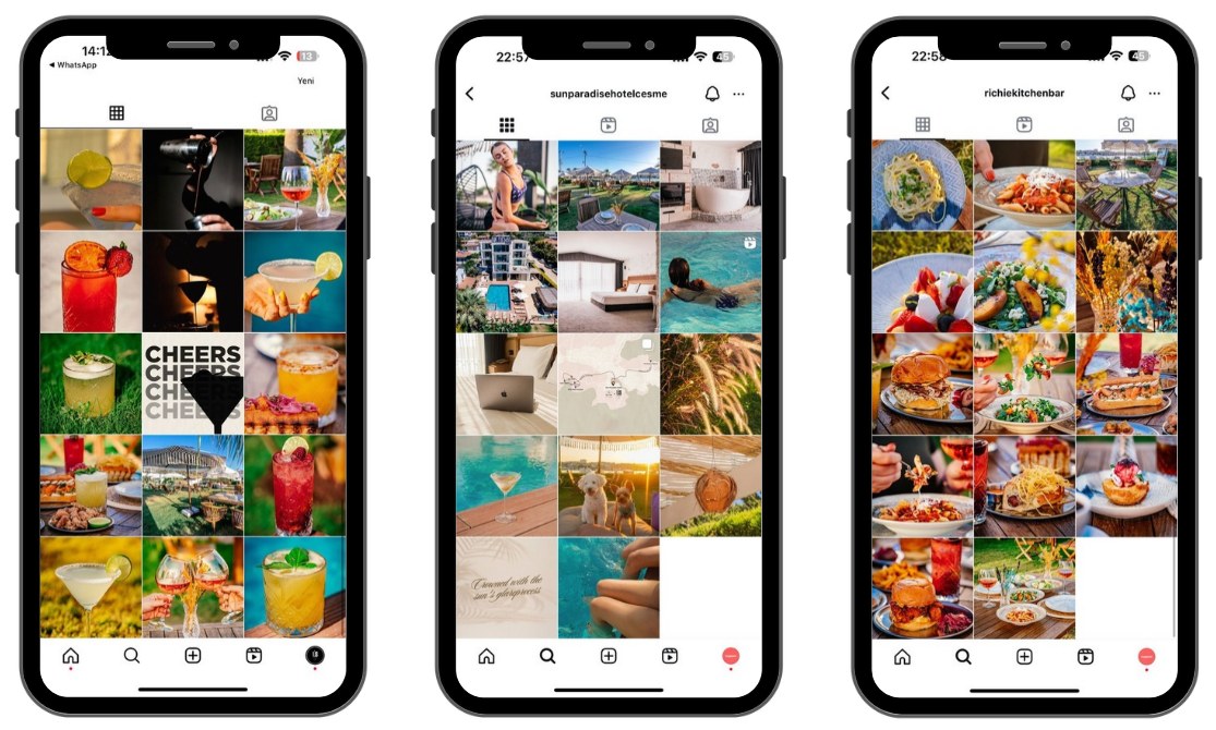 Otel, restoran ve bar hesapları için Instagram profilleri
